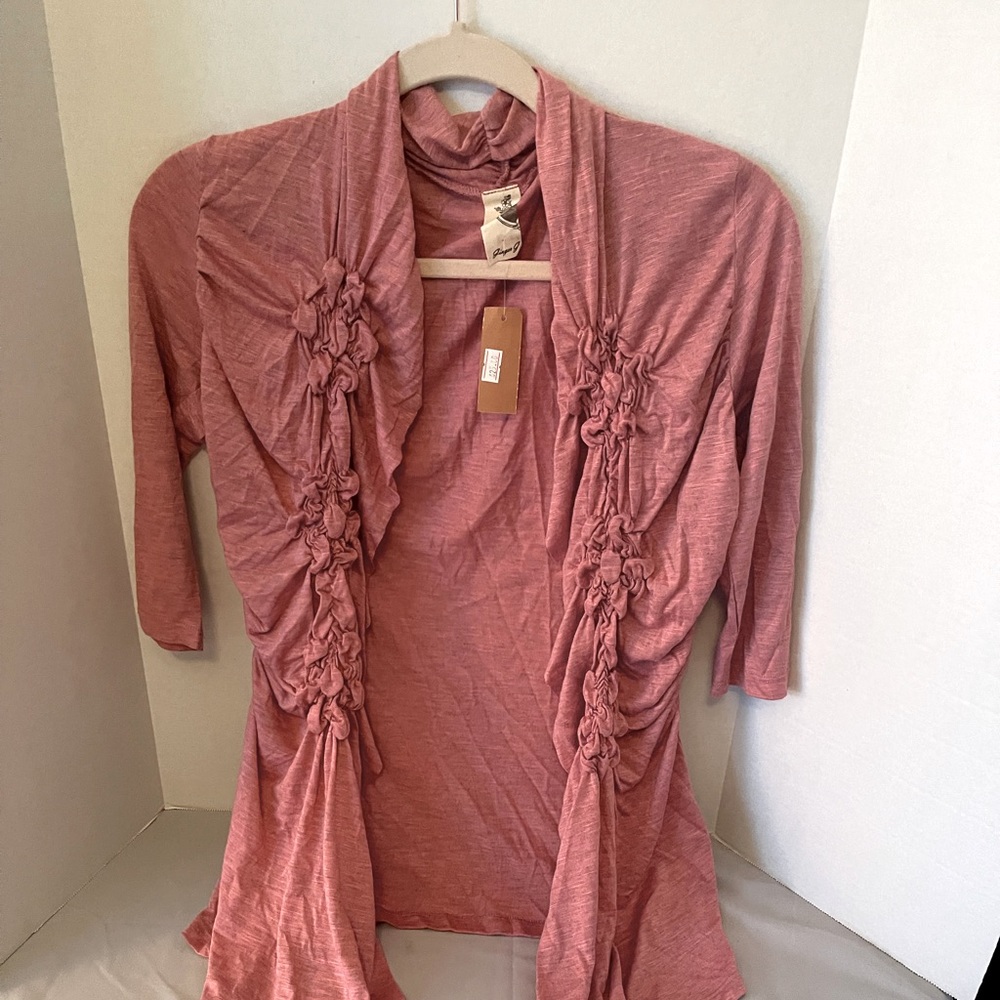 NWT Ginger G Brand Cardigan Rose Color W-S